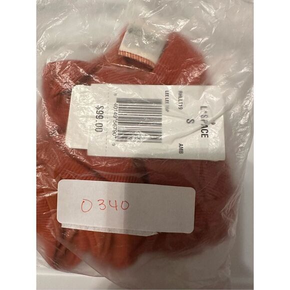 L*Space size S Lee Lee Bikini Top Amber Burnt Orange Wired V-Neck Ribbed New - Picture 4 of 4